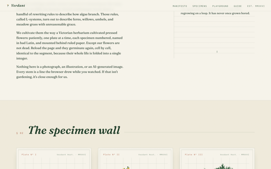 Screenshot of the site after pass two